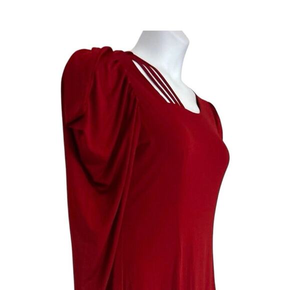 Monroe & Main Salsa Red Stretchy Office Cocktail Dinner Party Night Out Dress - Picture 11 of 16